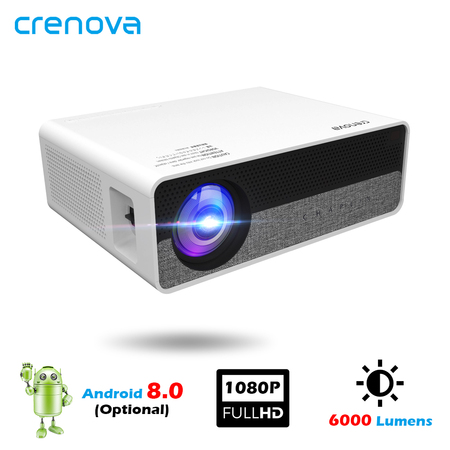 CRENOVA Full HD 1080p Projector 6000 Lumens for Home Android 10 Q10 Projector for Mobile HIFI Home