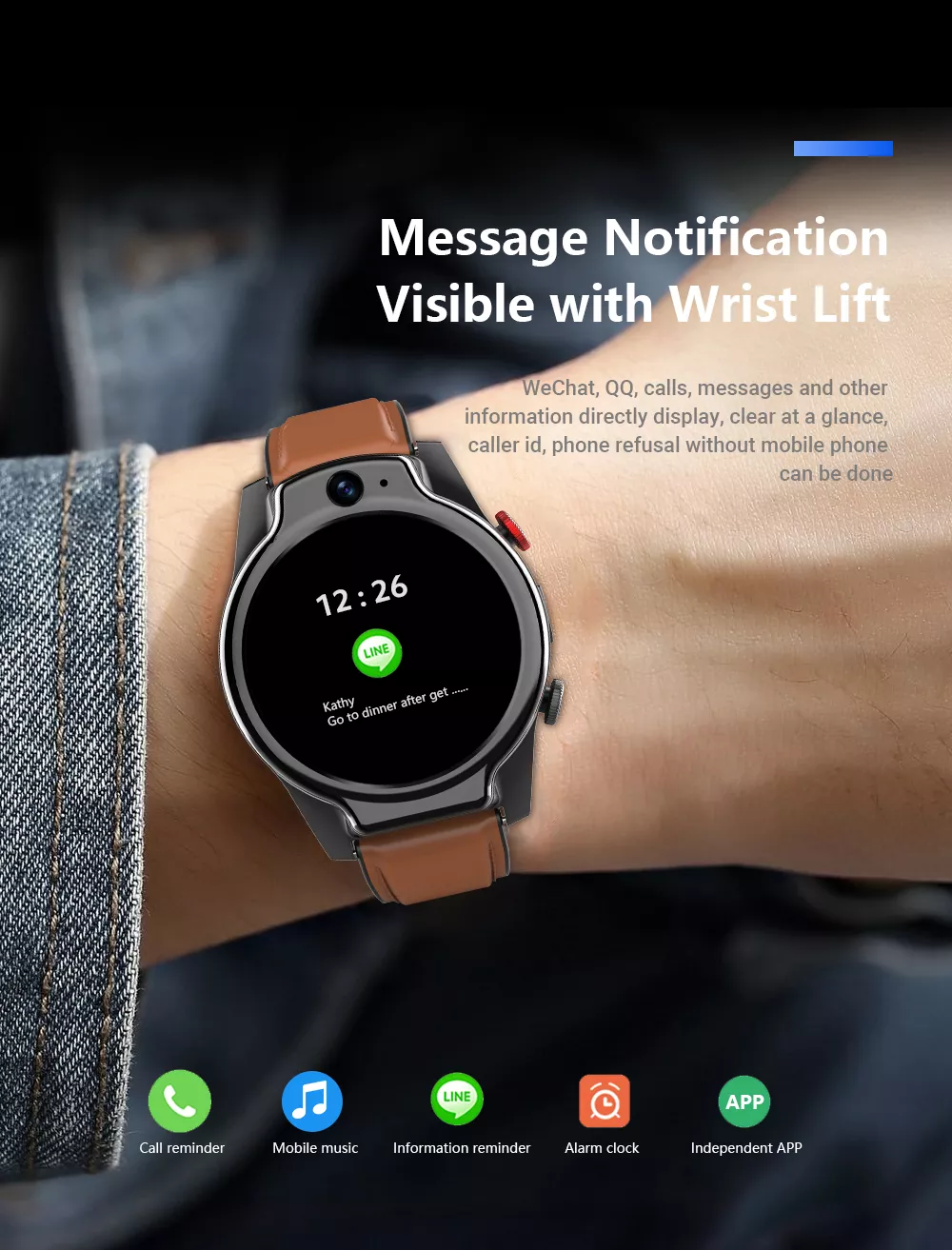 LEMFO LEM14 Smart Watch 4G 5ATM Waterproof Android 10 Helio P22